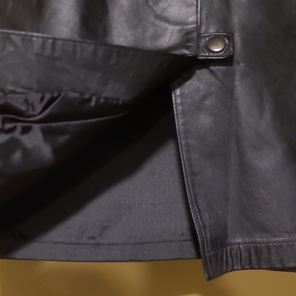 Sliverleaf Vintage Elegant Black Leather Skirt - Picture 8 of 13